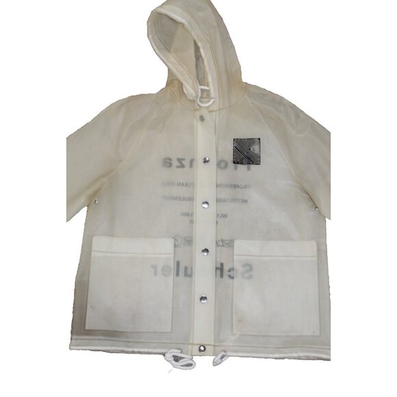 PROENZA SCHOULER Pocket Detail Rain Jacket Snap Clear Hooded Coat One Size OS - Picture 10 of 14
